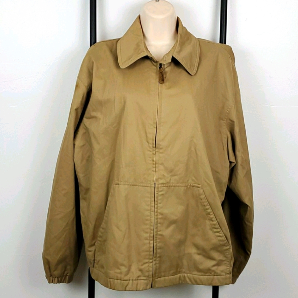Vintage Woolrich men full zipper dark khaki jacket size M